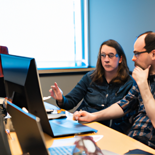 צוות מפתחים שעובד יחד על אפליקציה בזמן שהם דנים בחשיבות הבדיקה.